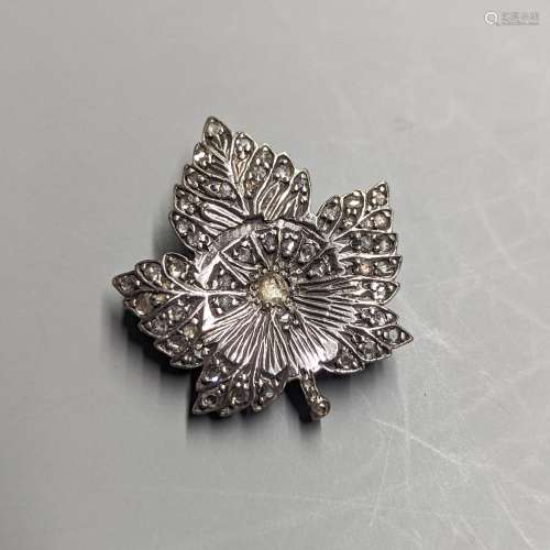 An early 20th century yellow and white metal, rose cut diamo...