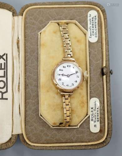 A ladys early 20th century 9ct gold Rolex manual wind wrist ...