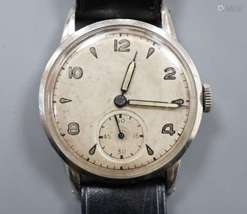 A gentlemans stainless steel manual wind wrist watch, the ca...