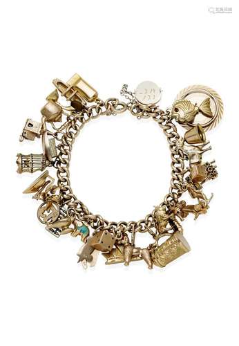 A GOLD CHARM BRACELET