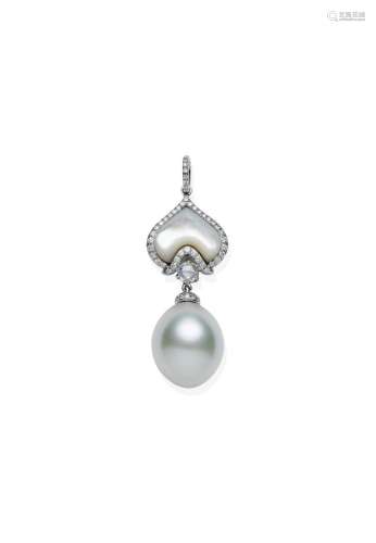 PASPALEY | A CULTURED PEARL, MOTHER OF PEARL AND DIAMOND ...