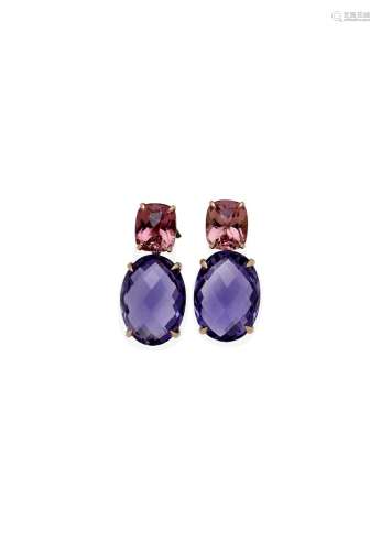 PAOLO COSTAGLI | A PAIR OF AMETHYST AND TOURMALINE EARRRINGS