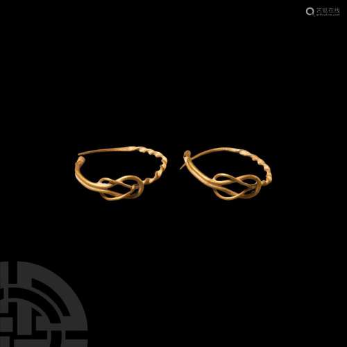 Greek Gold Herakles Knot Earrings