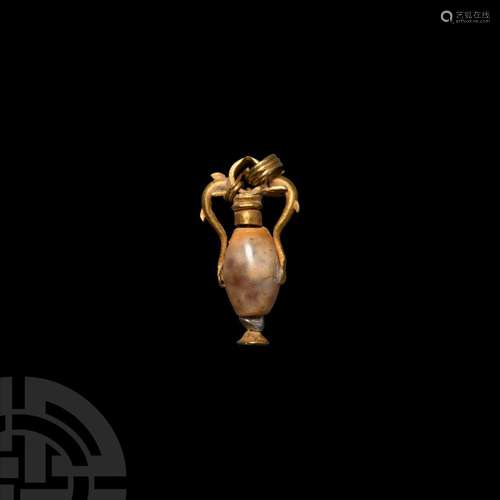 Greek Gold Dolphin Amphora Pendant