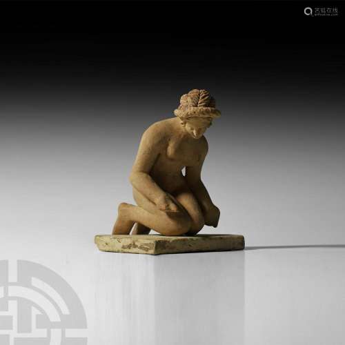 Greek Terracotta Kneeling Nude Female