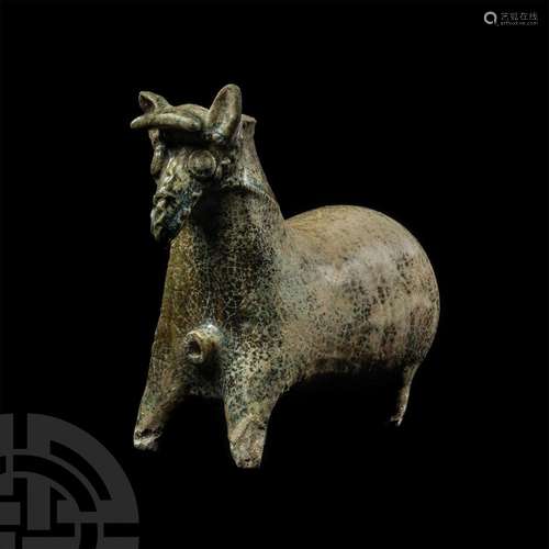 Parthian Glazed Horse Rhyton