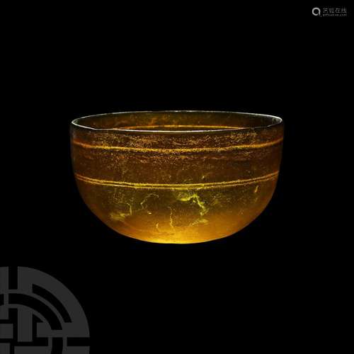 Hellenistic Amber Glass Bowl