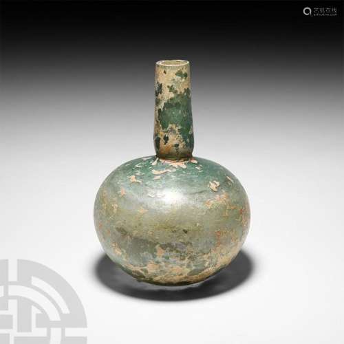 Large Roman Green Glass Bottle
