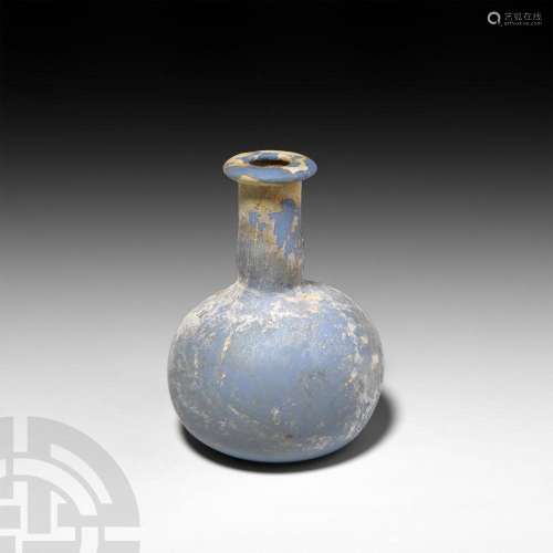 Roman Opaque Blue Glass Flask