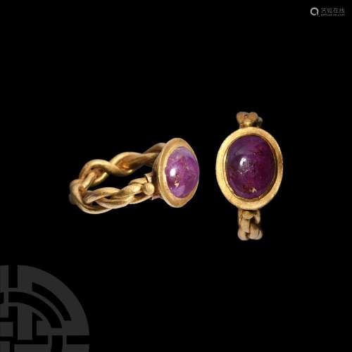 Roman Gold Ring with Ruby Gemstone
