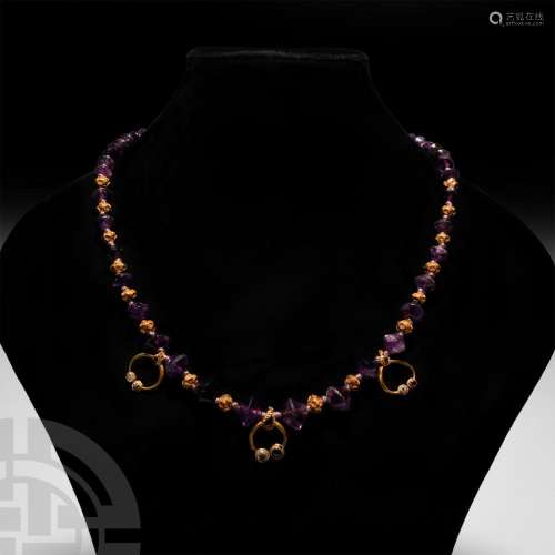 Roman Gold and Amethyst Necklace