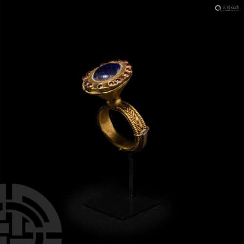 Byzantine Gold Ring with Cabochons