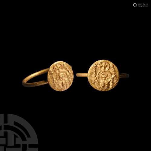 Byzantine Gold Ring with Saint