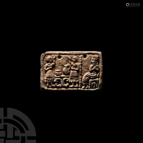 Sumerian Faience Plaque