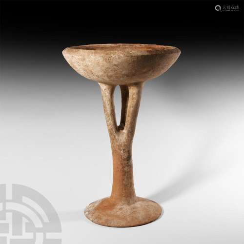 Large Amlash Chalice with Cage Foot
