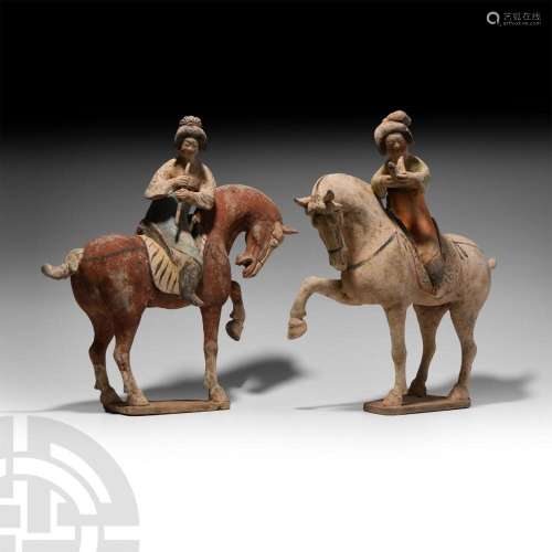 Chinese Tang Musicians on Horseback