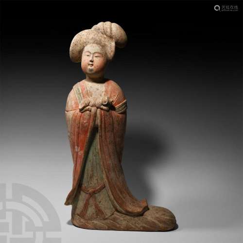 Chinese Tang Court Lady with Flowing Gown