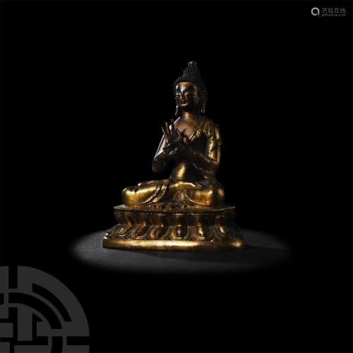 Sino-Tibetan Seated Gilt Buddha