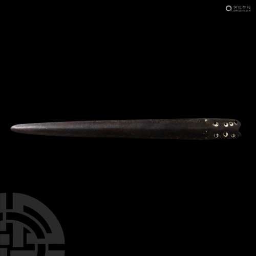 Northern European Bronze Age Dagger with Attachment Holes