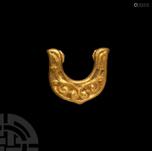 Viking Age Gold Horseshoe-Shaped Belt Mount