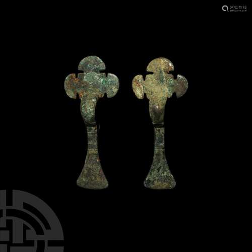 Anglo-Saxon Cruciform Bow Brooch Pair