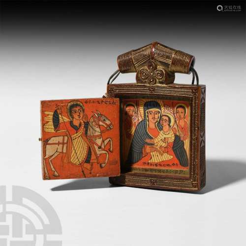 Ethiopian Pendant Diptych of the Virgin and Child