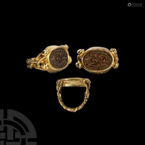 Gold Constantinople Ring with Hebrew inscription