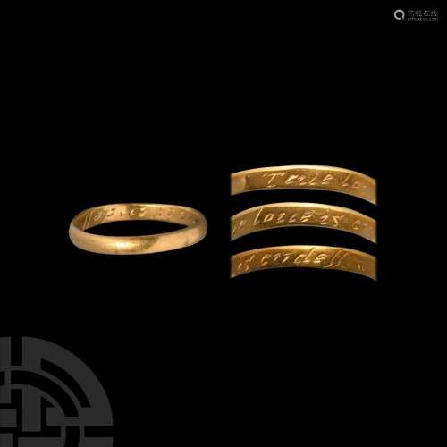 Gold 'True Love is Endless' Posy Ring