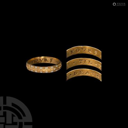 Gold 'Yours x Til x Death' Posy Ring