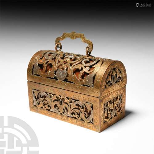 French Silvered Brass Reticulated Casket