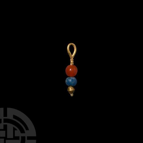 Gold Pendant with Beads