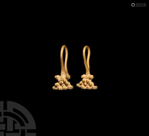 Bactrian Gold Earring Pair