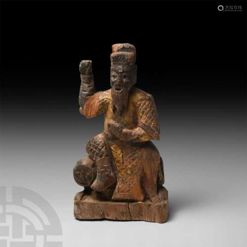 Chinese Ming Gilt Wooden Figure