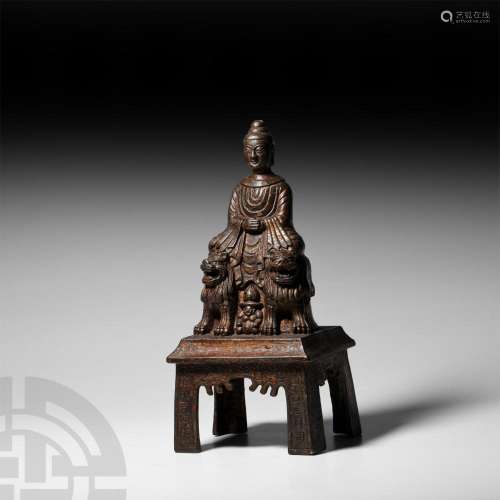 Sino-Tibetan Gilt Seated Shakyamuni Figurine