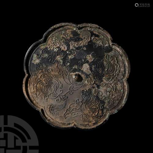 Chinese Tang Mirror with Floral Decoration