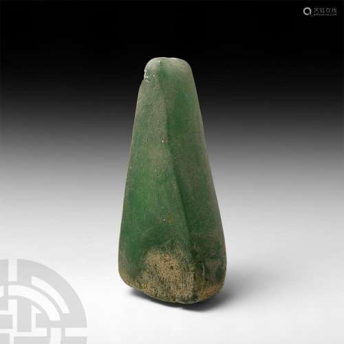 Large Thai Teardrop-Shaped Green Glass Ingot