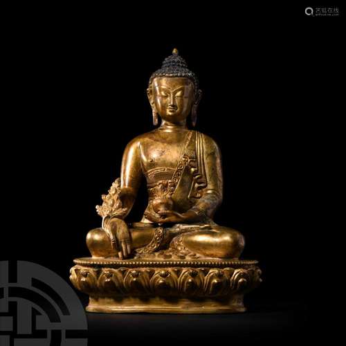 Sino-Tibetan Gilt Seated Buddha