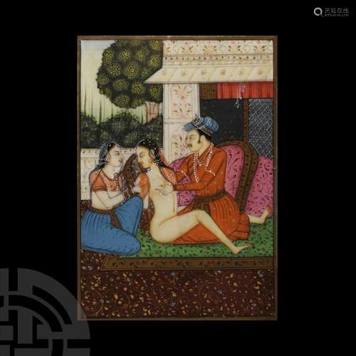 Framed Indian Erotic Painting