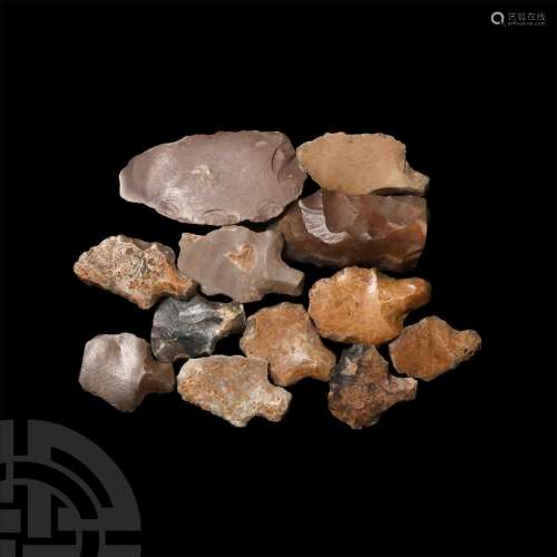 Stone Age Aterian Tanged Point and Tool Collection