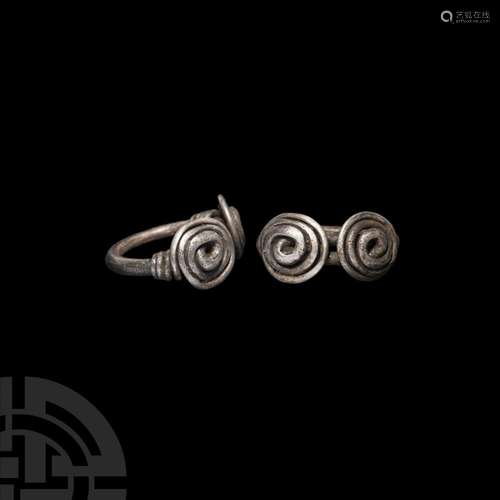 Iron Age Celtic Silver Coiled Bezel Ring