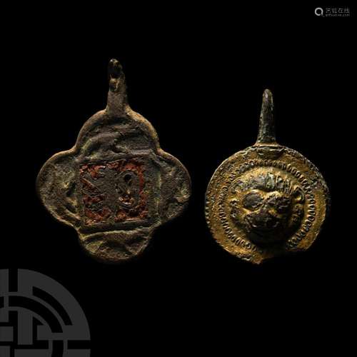 Medieval Heraldic Horse Harness Pendant Group