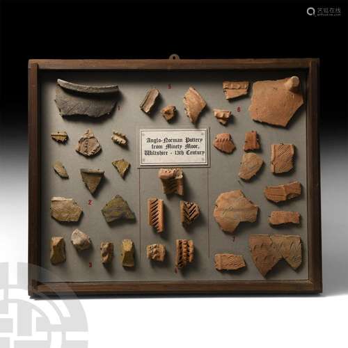 Anglo-Norman Minety Moor Pottery Sherd Display