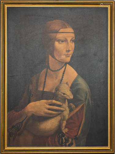 达芬奇 （1452-1519）  1950s Lady with an Ermine 抱银鼠的女子 版...