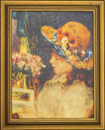 雷诺阿 （1841-1919）  1890s 读书的女孩 版画
