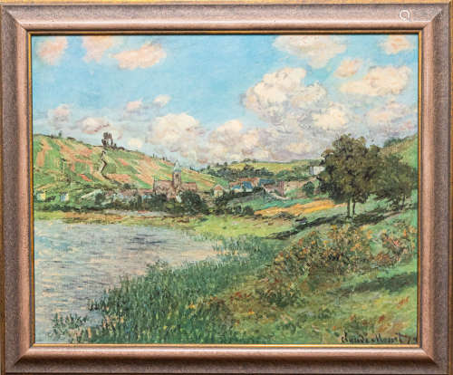 莫奈(1840-1926)  1950s Paysage. Vétheuil 维特尼的风景 版画