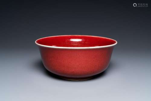 A Chinese monochrome sang de boeuf-glazed bowl, Qianlong