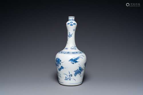 A Chinese blue and white 'Hatcher cargo' bottle vase, Transi...