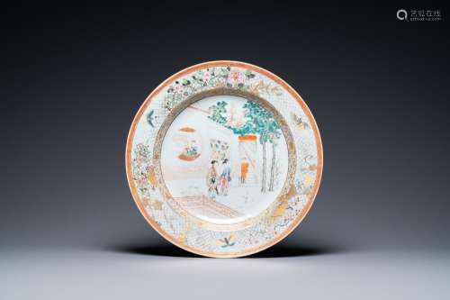 A Chinese famille rose dish, Yongzheng/Qianlong