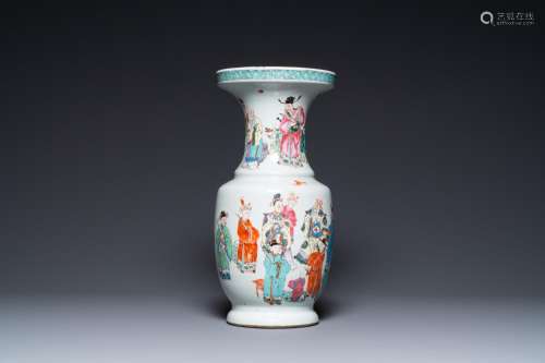 A Chinese famille rose 'immortals' vase, Yongzheng