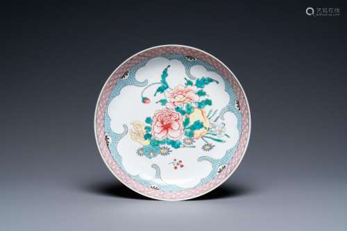 A Chinese famille rose eggshell porcelain 'peony and fingere...
